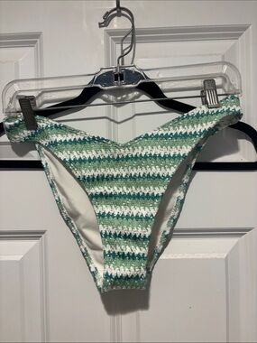 Hollister Green Striped Women’s Swim Bikini Bottom